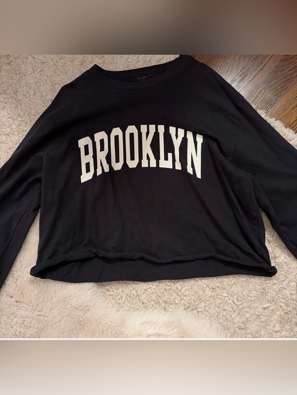 Brandy Melville Black 'BROOKLYN' crop sweatshirt